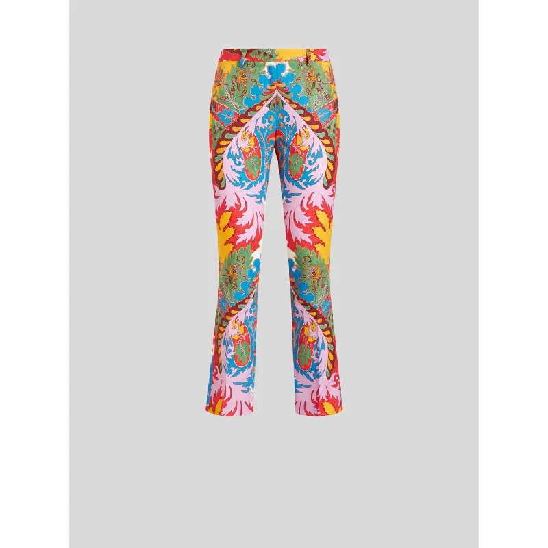 Tailored Cotton Printed Trousers