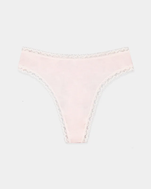 High Waisted Thong  - Pink-a-boo