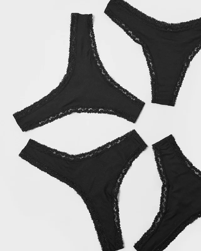 Thong Four Pack - Black