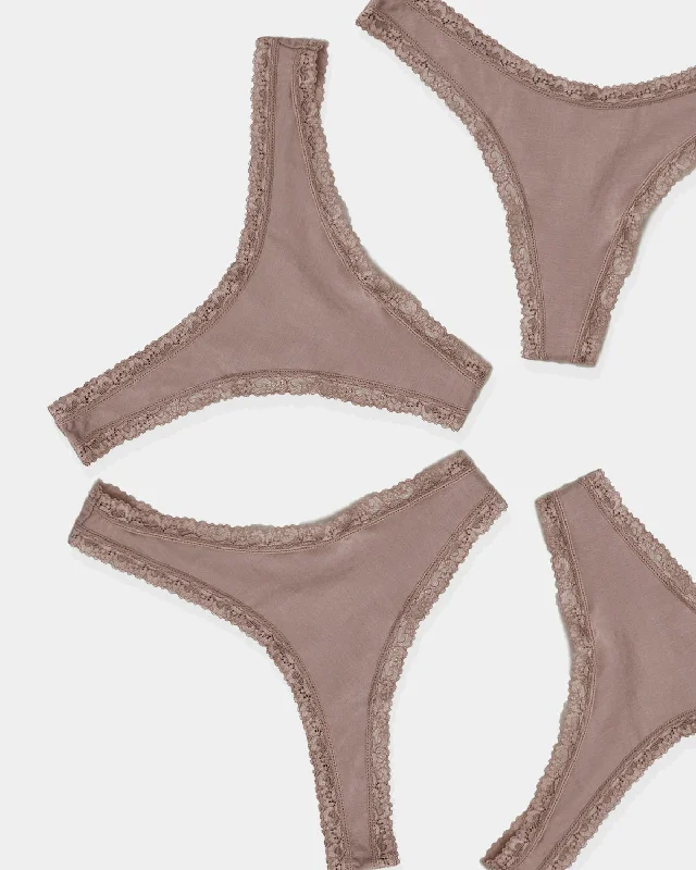 Thong Four Pack - Taupe