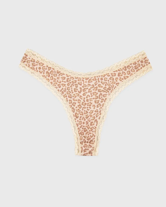 Thong - Neutral Leopard Sand