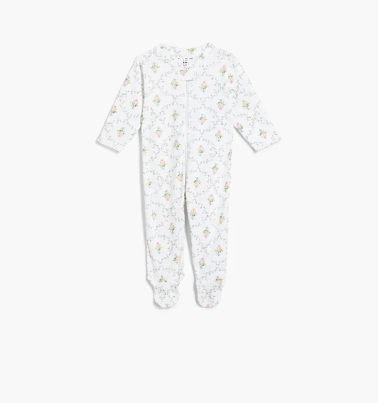 The Footie Pajama - Pastel Trellis